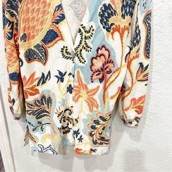 Soft Surroundings Sweater Women's XL Petite XLP Marin Floral Button Cardigan - Picture 4 of 11